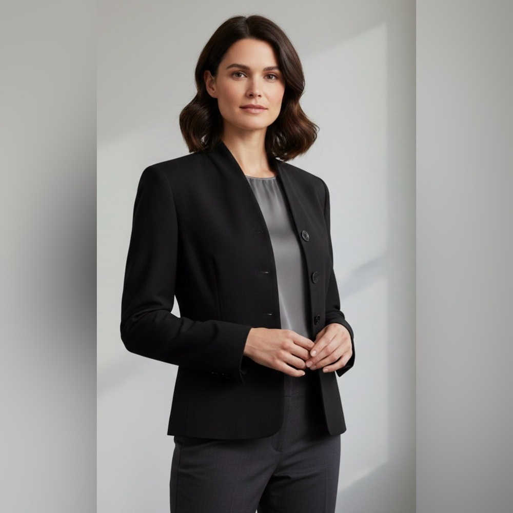 NWT!! Lauren Ralph Lauren Women's Black Wool Blend Blazer Jacket Size 12